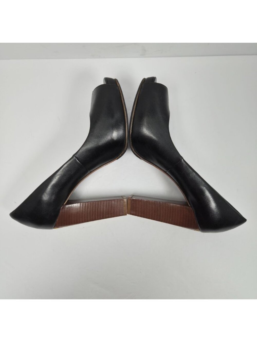 Tory Burch Cantrelle Women's Black Leather Peep-Toe Platform Heels Size 9M - Picture 5 of 9